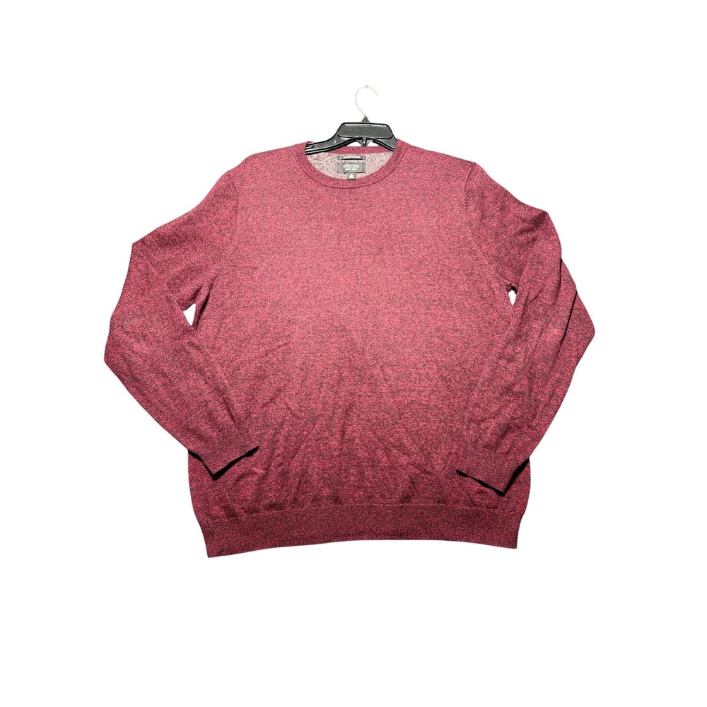 Nordstrom Men's Shop Sweater Mens XL Burgundy Excellent Cotton Cashmere Marl